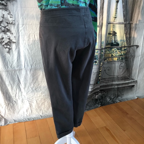 Eileen Fisher Blue-Grey Cotton Crop Pant Size 10 - Picture 4 of 7